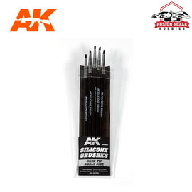 AK interactive Silicone Brushes Hard Tip Small Set of 5 AKI9087 - Fusion Scale Hobbies