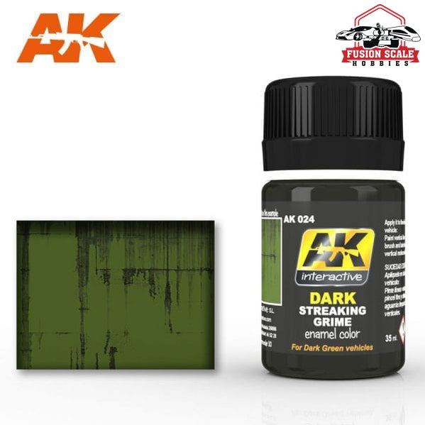 AK Interactive Dark Streaking Grime Enamel Paint 35ml Bottle - Fusion Scale Hobbies