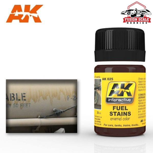 AK Interactive Fuel Stains Enamel Paint 35ml Bottle - Fusion Scale Hobbies