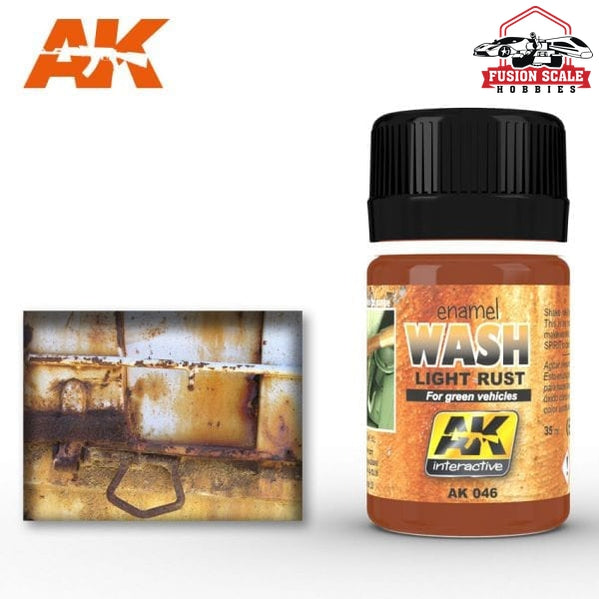 AK Interactive Light Rust Wash Enamel Paint 35ml Bottle - Fusion Scale Hobbies