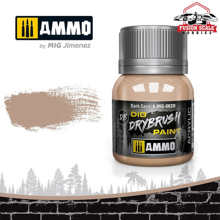 Ammo Mig Jimenez Dio Dry Brush Dark Sand Paint - Fusion Scale Hobbies