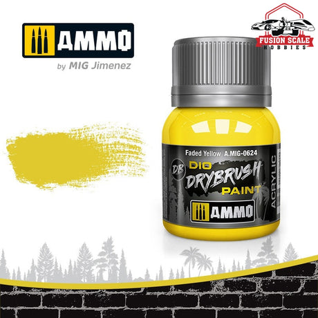 Ammo Mig Jimenez Dio Dry Brush Faded Yellow Paint - Fusion Scale Hobbies