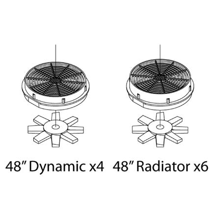 Athearn HO Fans Set, 48" Late (3)