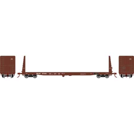 Athearn HO Scale RTR 60' Bulkhead Flat, MILW #67242