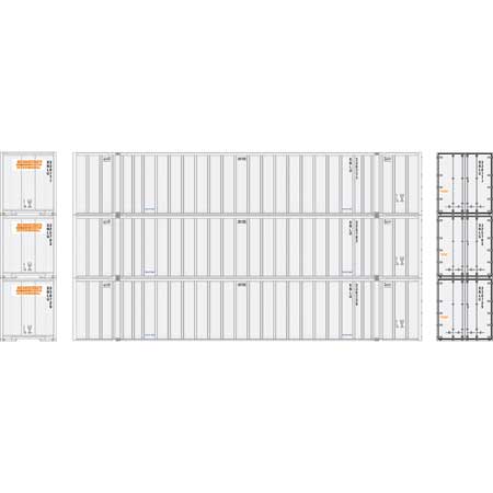 Athearn N Scale 53' Stoughton Containers, Schneider # 1 (3)