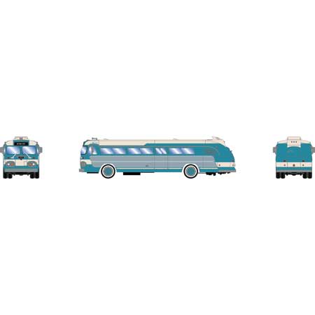 Athearn N Scale Intercity Bus, Teal & Cream