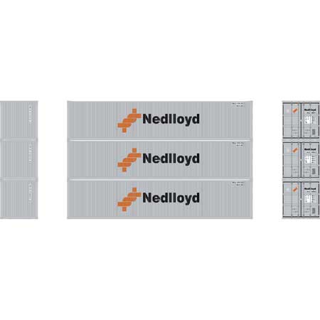 Athearn N Scale 40' Corrugated Low Container,  Nedlloyd # 2 (3)