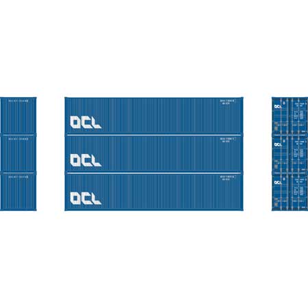 Athearn N Scale 40' Corrugated Low-Cube Container, OCLU #1 (3)