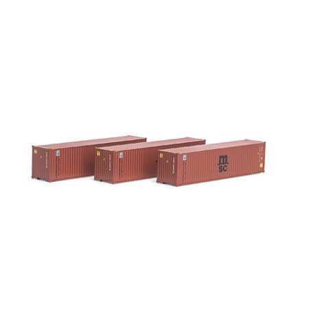 Athearn N Scale 40' Corrugated HC Container, MSC/Florens #1 (3)