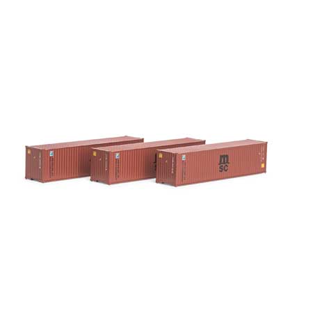 Athearn N Scale 40' Corrugated HC Container, MSC/Florens #2 (3)