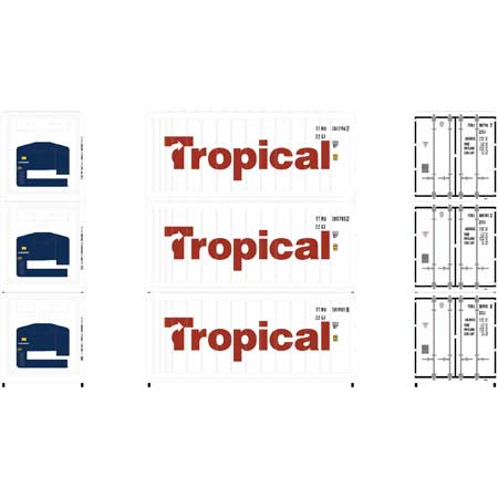 Athearn N Scale 20' Reefer Container, Tropical (3)