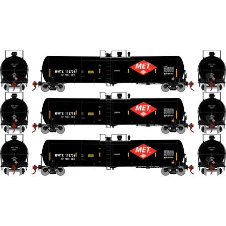 Athearn N Scale 30,000-Gallon Ethanol Tank, MWTX #2 (3)