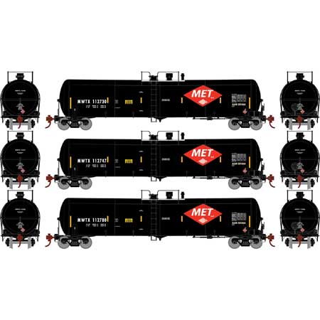 Athearn N Scale 30,000-Gallon Ethanol Tank, MWTX #3 (3)