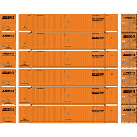 Athearn N Scale 53' CIMC Container, Schneider #2 (6)