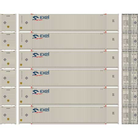 Athearn N Scale 53' CIMC Container, Exel EXLU #2 (6)