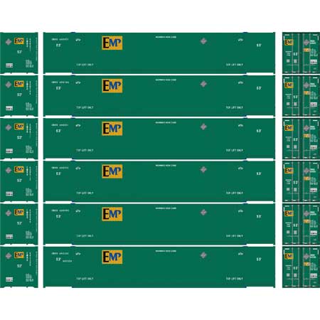 Athearn N Scale 53' CIMC Container, EMP EMHU #1 (6)