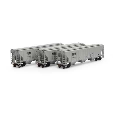 Athearn HO Scale RTR PS 4740 Covered Hopper, N&W (3)