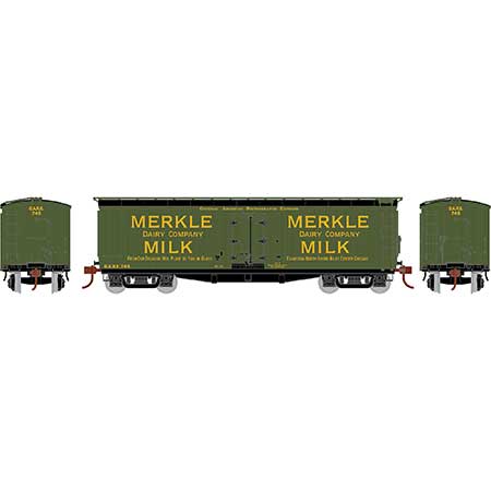 Athearn N Scale 40' Pfaudler Milk Car, Merkle #745