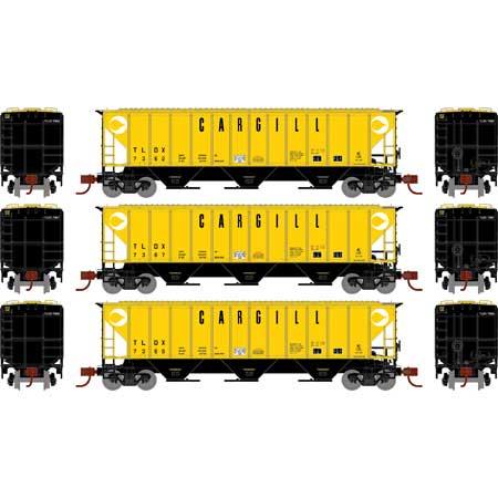 Athearn N Scale PS 4427 Covered Hopper, TLDX (3)