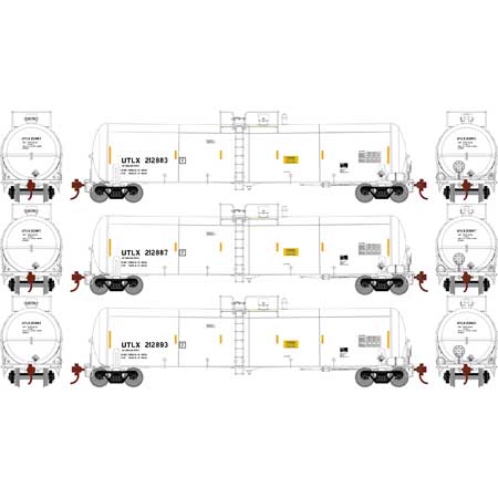 Athearn HO Scale 30,000-Gallon Ethanol Tank, UTLX #2 (3)