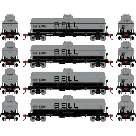 Athearn HO Scale 1-Dome Tank, Bell Oil/SHPX #2 (4)