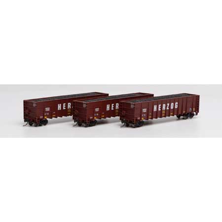 Athearn N Scale Thrall High Side Gondola/Load,Herzog/Brown #1(3)