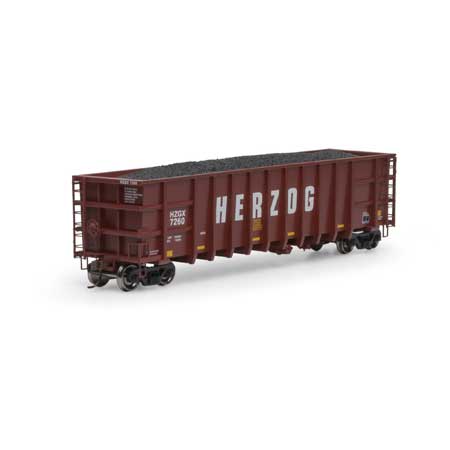 Athearn HO Scale RTR Thrall High Side Gondola/Load,HZGX/Brn#7260