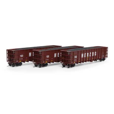 Athearn HO Scale RTR Thrall High Side Gondola/Load,HZX/Brn #1(3)