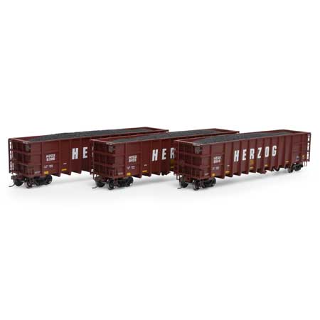 Athearn HO Scale RTR Thrall High Side Gondola/Load,HZX/Brn #3(3)