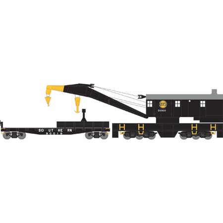 Athearn HO Scale 200T Crane/Tender N&W/Southern #514900/930019