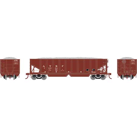 Athearn HO Scale 40' Ribbed 3-Bay Ballast Hopper, ATSF #76950