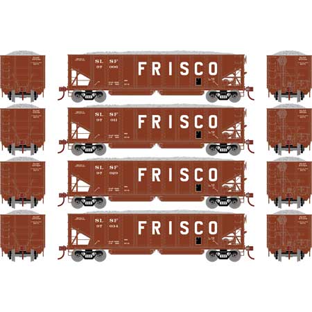 Athearn HO Scale 40' Ribbed 3-Bay Ballast Hopper, SLSF #1(4)