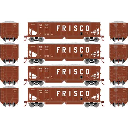 Athearn HO Scale 40' Ribbed 3-Bay Ballast Hopper, SLSF #2(4)