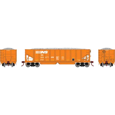 Athearn HO Scale 40' Ribbed 3-Bay Ballast Hopper, NS #994677