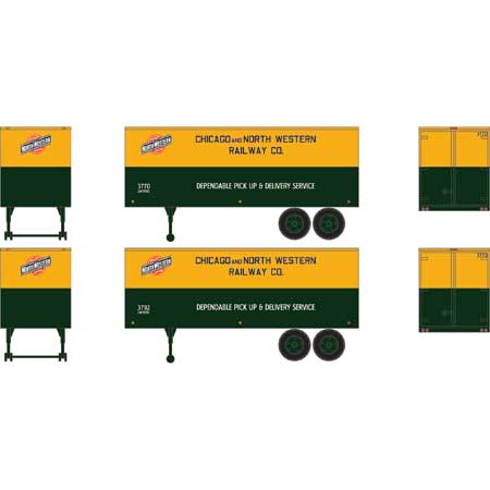 Athearn HO 25 Trailers C&NW #3770/3792 (2)