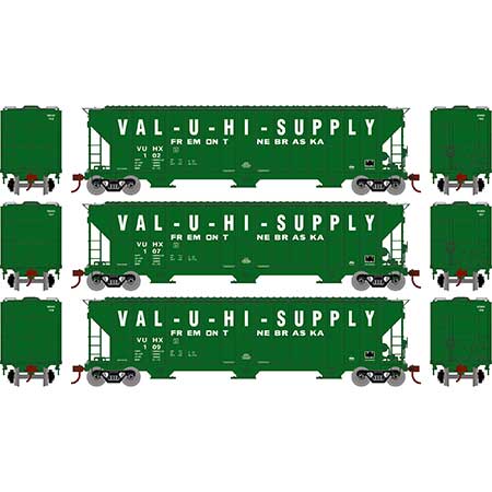 Athearn HO Scale RTR FMC 4700 Covered Hopper, VUHX (3)