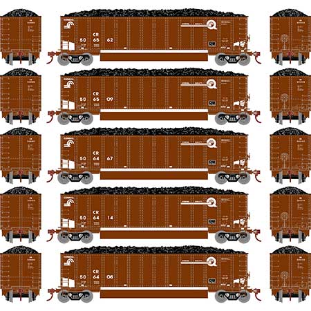 Athearn HO Scale Bethgon Coalporter w/Load, CR #1 (5)