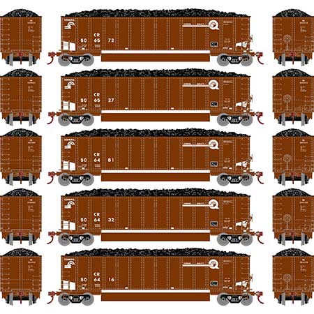 Athearn HO Scale Bethgon Coalporter w/Load, CR #2 (5)