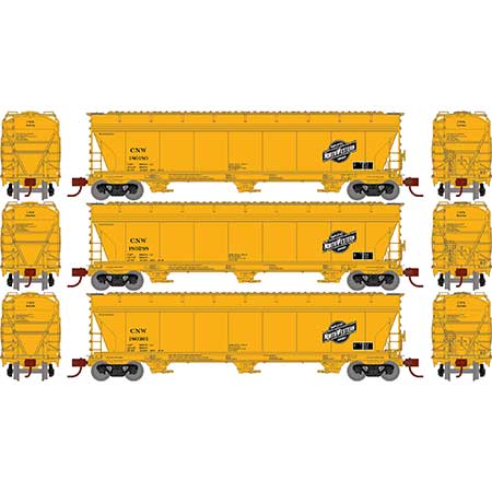 Athearn N Scale ACF 4600 3-Bay CF Hopper, C&NW #1 (3)