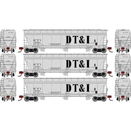 Athearn N Scale ACF 4600 3-Bay CF Hopper, DT&I #1 (3)