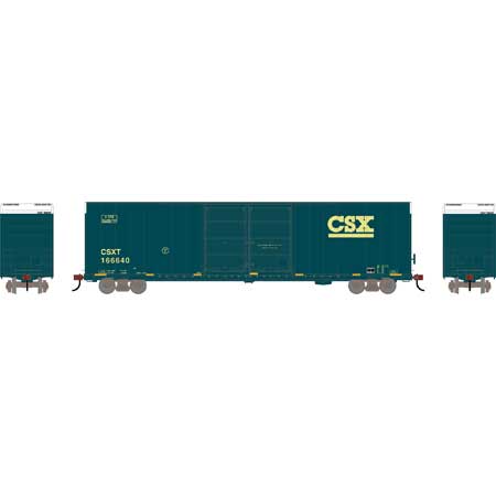 Athearn HO Scale RTR FMC 60' DD/SS Hi-Cube Box, CSX #166640