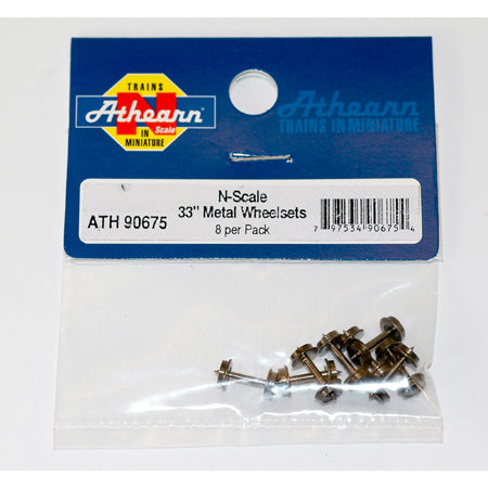 Athearn N Scale 33" Metal Wheel Set (8)