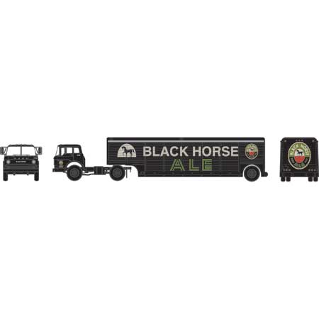 Athearn HO Scale Ford C w/Beverage Trailer, Black Horse Ale