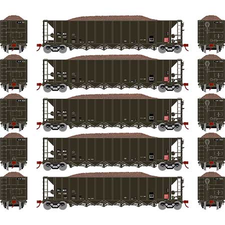 Athearn HO Scale RTR 5-Bay Rapid Discharge Hopper, HLMX #2 (5)