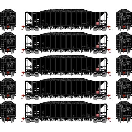 Athearn HO Scale RTR 5-Bay Rapid Discharge Hopper, GGPX #1 (5)