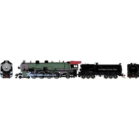 Athearn Genesis  HO Scale 4-8-2 MT-4, SP/Early Green Boiler #4350 - Fusion Scale Hobbies