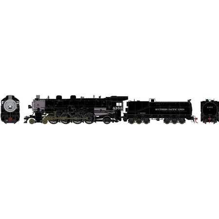 Athearn Genesis  HO Scale 4-8-2 MT-4 w/DCC & Sound, SP/Early Black #4355 - Fusion Scale Hobbies