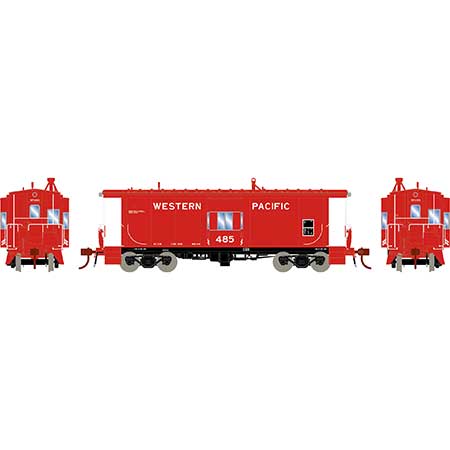 Athearn Genesis  HO Scale Bay Window Caboose w/Lights,Western Pacific#485 - Fusion Scale Hobbies