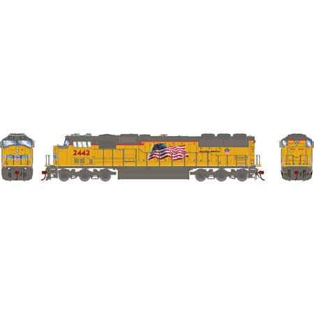 Athearn Genesis  HO Scale SD60M, UP/Yellow Sill/Flag #2442 - Fusion Scale Hobbies