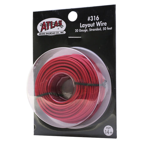 Atlas HO 20g Wire Red (50ft) Model Parts Warehouse